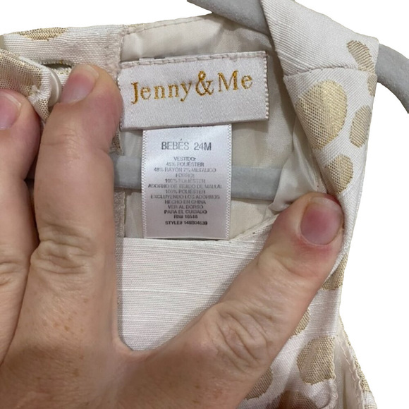 Girls Jenny&Me white and gold Sunday dress, 24 month - Picture 4 of 5